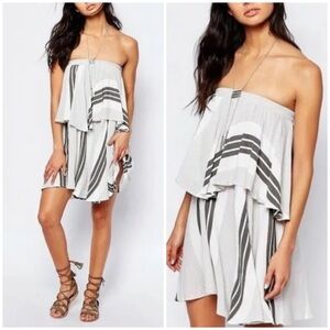 Faithfull The Brand Romy Dress XS cabana stripe gray white
